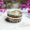 Breiter Bicolor Ring "Hadar", gehämmert