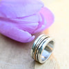 Bicolor Damenring mit 333 Gold – beweglicher Ring aus Silber & Gold "Meira"