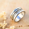 Bicolor Damenring mit 333 Gold – beweglicher Ring aus Silber & Gold "Meira"