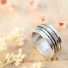 Bicolor Damenring mit 333 Gold – beweglicher Ring aus Silber & Gold "Meira"