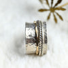 Breiter Drehring Bicolor "Shirel" Silber mit Gold