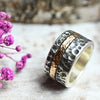 Breiter Bicolor Ring "Hadar", gehämmert