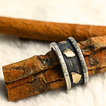 Geschwärzter Bicolor Ring "Sharon"