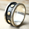 Silberring "Almog" mit Gold-Kreisen