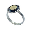 Oxidierter Ring "Aya" aus 925er Silber mit 333er Gold Highlight