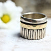Breiter Bicolor Silberring "Nirit" mit drehbarem goldenen Außenring