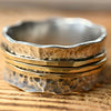 Drehring Silber trifft Gold "Yaffa" mit drei Außenringen
