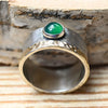 Bicolor Ring mit Grün-Achat "Merav" Silber und Gold