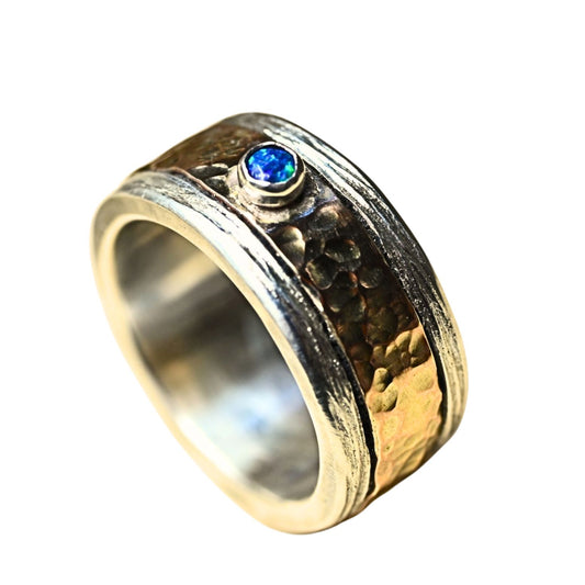 Damenring "Shimrit" Bicolor mit Opal (synthetisch)
