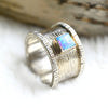 Breiter Ring "Tikva" 925er Silber mit synthetischem Opal