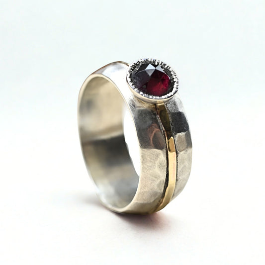 Granat Ring "Esther" mit Goldband