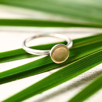 Bicolor Silberring "Ayelet" mit Gold 333