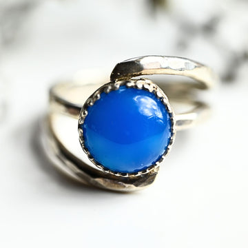 Damenring Silberring "Eden" mit Blauem Achat