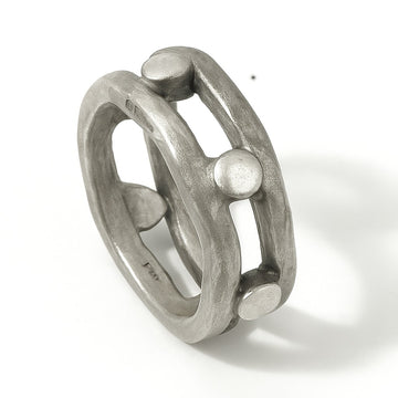 Doppelter handgemachter Ring 925er Silber