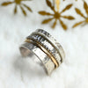 Breiter Drehring Bicolor "Shirel" Silber mit Gold