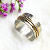 Bicolor Drehring "Noemi" Silber mit Gold