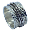 Breiter geriffelter Ring "Naama" mit drehbaren Schienen 925er Silber