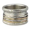 Breiter Bicolor Drehring "Ariela" 925 Silber und 333 Gold