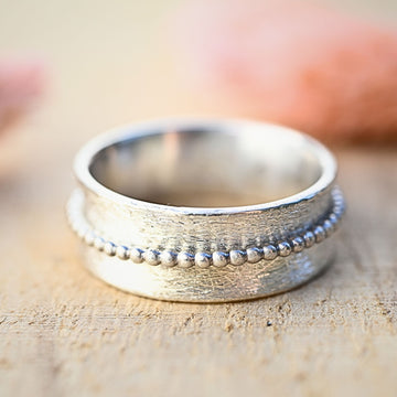 Drehring "Dafna" 925er Silber mit Perlenschiene