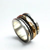 Massiver Drehring "Ronia" aus 925er Silber und 333er Gold