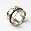 Breiter Bicolor Silberring "Ori" mit 333er Gold