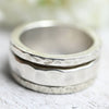 Silberring mit drehbarer Schiene – breiter Meditationsring aus 925 Silber