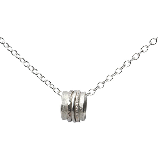 Matter Anhänger aus 925er Silber mit Drehringen