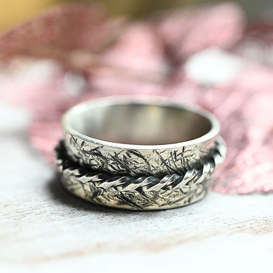 Breiter Meditationsring "Hagar" 925 Silber