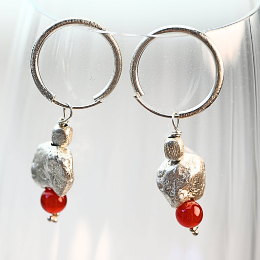Karneol Ohrhänger aus Silber