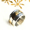 Breiter Bicolor Drehring aus Silber & 333 Gold – Damenring & Partnerring "Yuval"