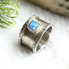 Breiter Ring "Tikva" 925er Silber mit synthetischem Opal