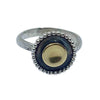 Oxidierter Ring "Aya" aus 925er Silber mit 333er Gold Highlight