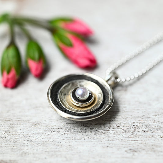Perlen-Anhänger Silber 925 mit Kette