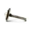 Silberring "Avia" mit Perle – oxidiert & mattiert