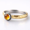 Bicolor Citrin Ring "Tamar" aus 925er Silber und 333er Gold