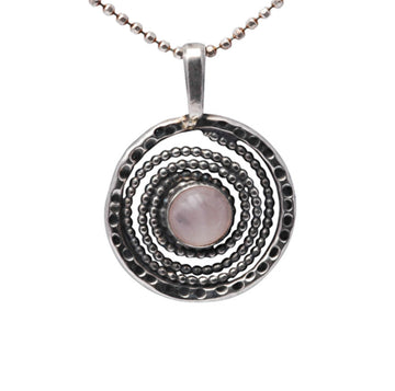 Rosenquarz Anhänger aus Sterling Silber