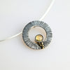 Lemon Quarz Anhänger Bicolor Silber mit Gold
