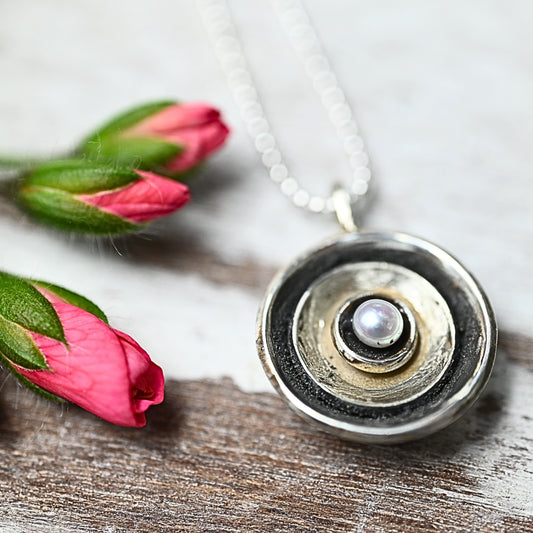 Perlen-Anhänger Silber 925 mit Kette