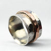 Breiter Bicolor Silberring "Ori" mit 333er Gold