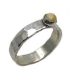 Gehämmerter Bernstein-Ring "Liat" aus Silber