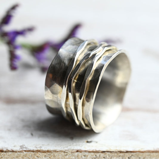 Breiter Damenring "Chaya" aus 925 Silber