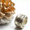 Breiter Bicolor Drehring "Ariela" 925 Silber und 333 Gold