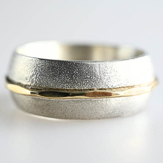 Eleganter Bicolor Ring "Zipora" mit Goldband