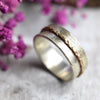 Damenring aus Silber "Sarit" mit goldenem Außenring