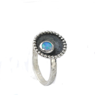 Silberring "Orly" mit Opal (synthetisch)