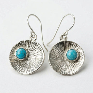 Silber Ohrringe mit Türkis | Handgefertigte Hänger aus 925 Sterling Silber